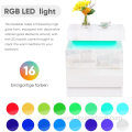 Nightstand Side Accent Table Colorful LED Light